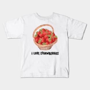 I love strawberries Kids T-Shirt